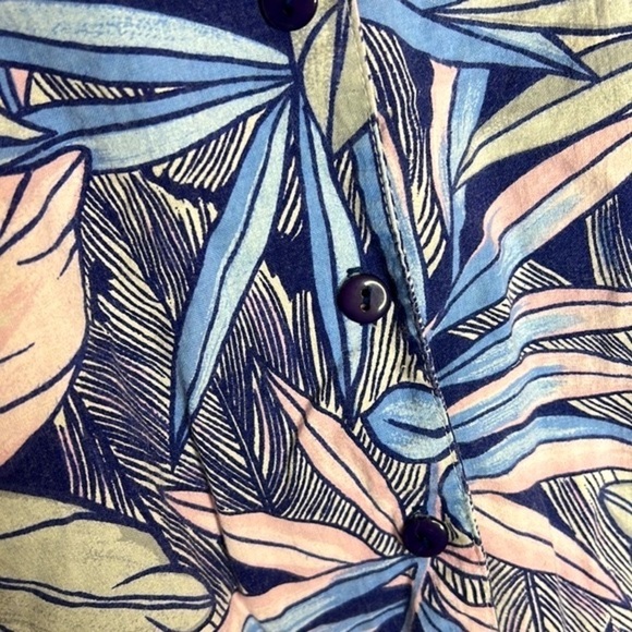 Vintage Cristina Tropical Floral Vest Top Collared Button Top - Picture 6 of 7